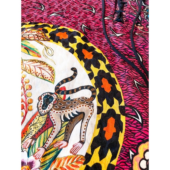 Etro Jungle Silk Lace-up Front Bell Sleeve Blouse Size 42 - Picture 13 of 13